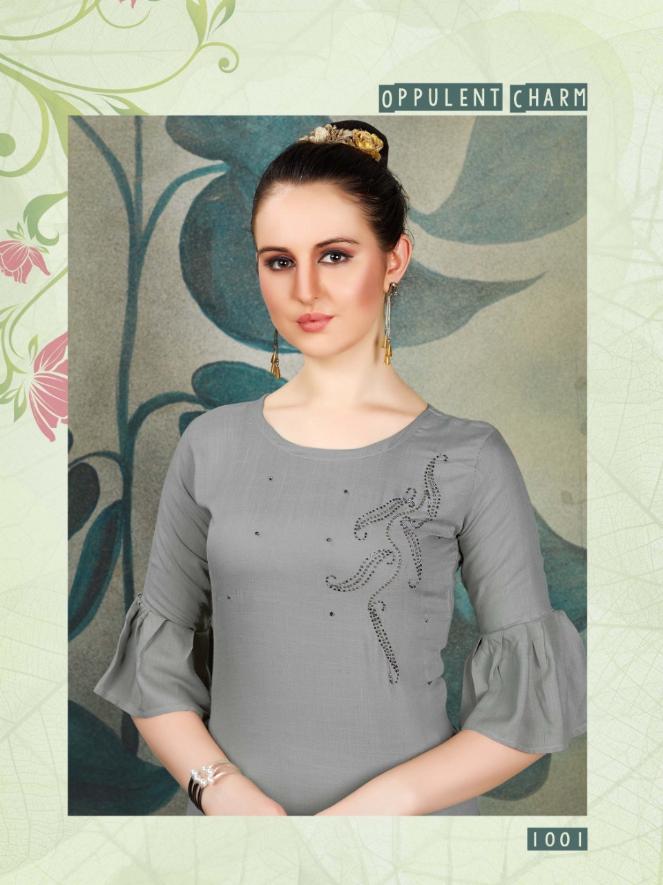 Rung Presents Liza Collection Of Heavy Slub Rayon Manual Hand Work Designer Kurti With Pant