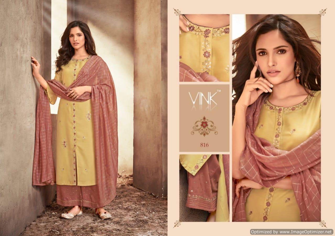 Vink Presents Starlight Collection Of Ready Made Heavy Silk Base Kurti With Bottom And Dupatta