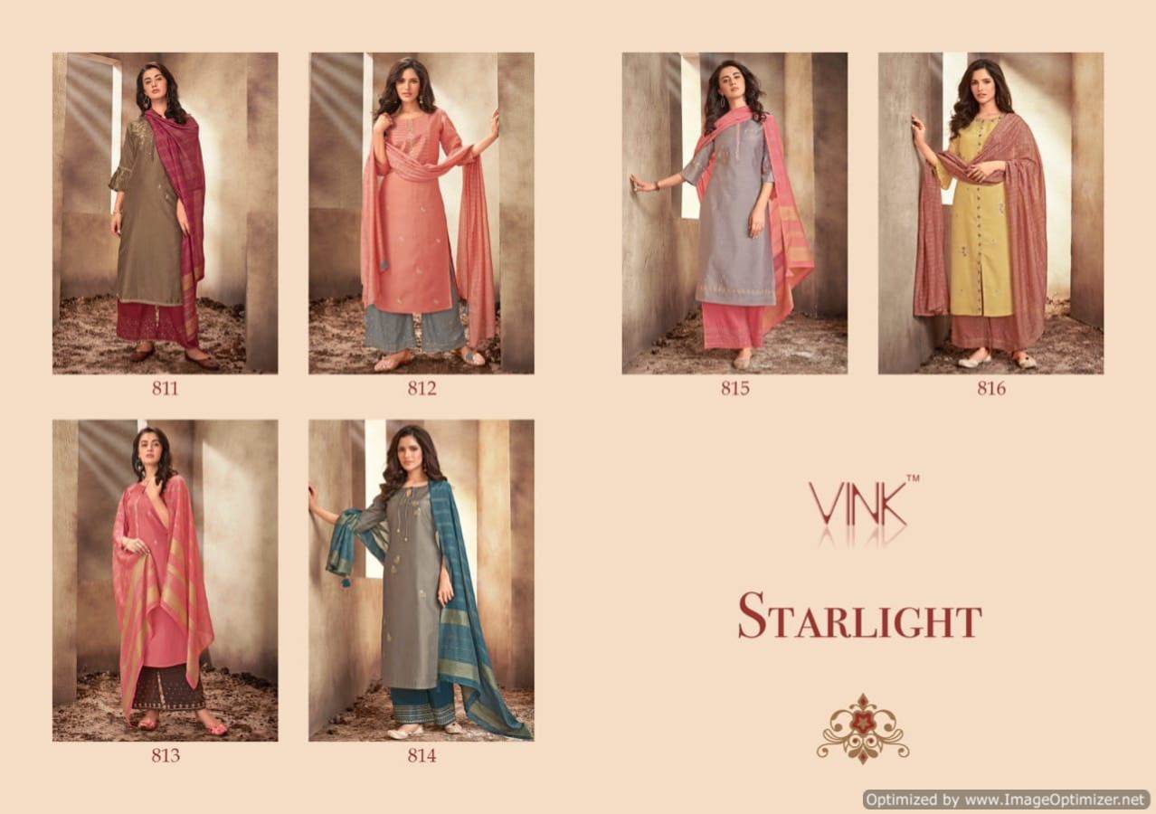 Vink Presents Starlight Collection Of Ready Made Heavy Silk Base Kurti With Bottom And Dupatta