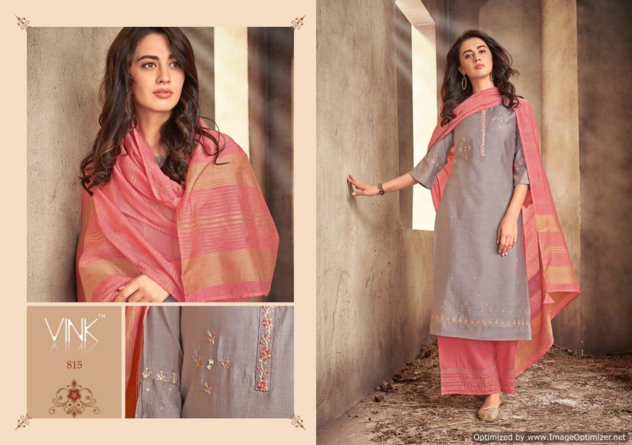 Vink Presents Starlight Collection Of Ready Made Heavy Silk Base Kurti With Bottom And Dupatta