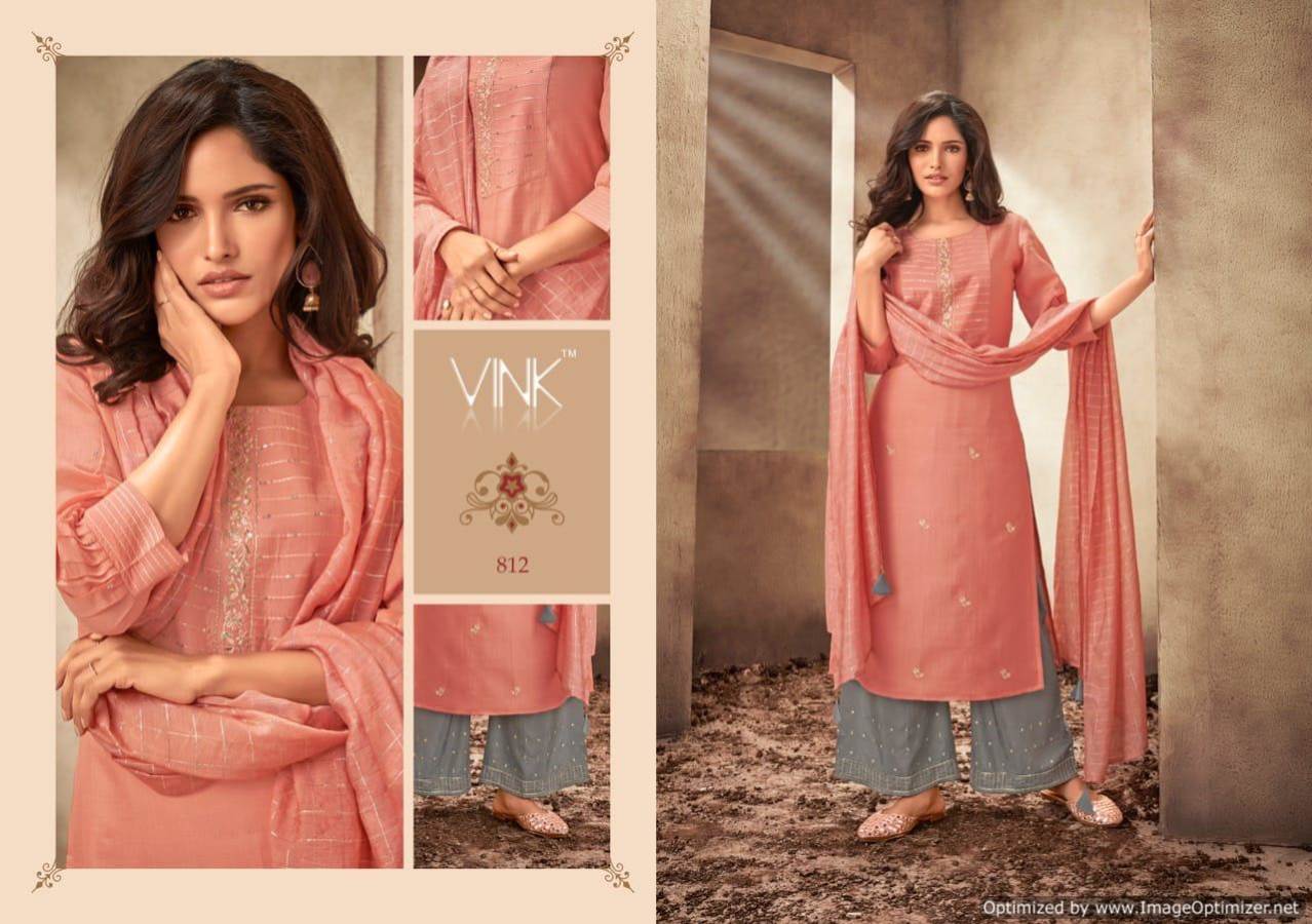 Vink Presents Starlight Collection Of Ready Made Heavy Silk Base Kurti With Bottom And Dupatta