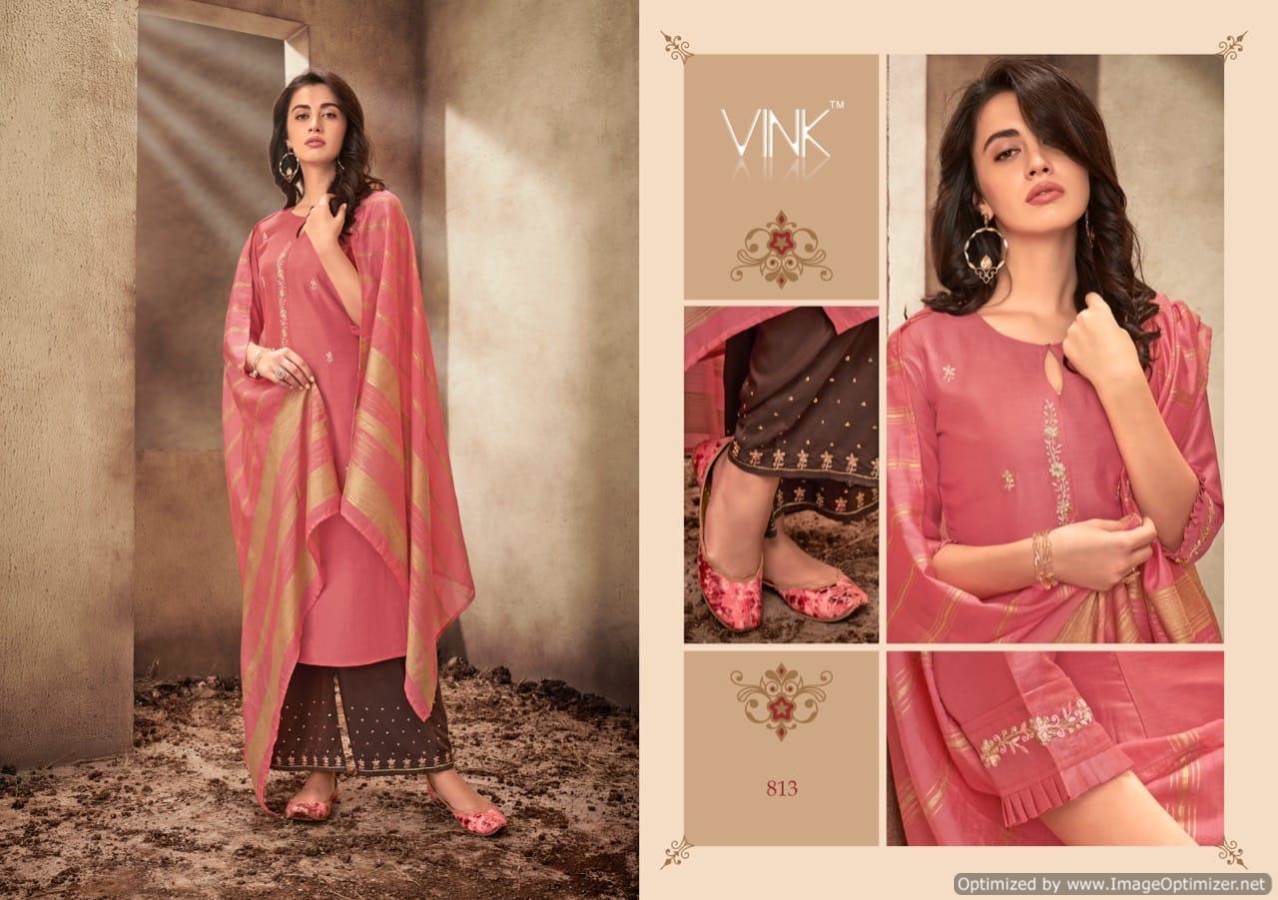 Vink Presents Starlight Collection Of Ready Made Heavy Silk Base Kurti With Bottom And Dupatta