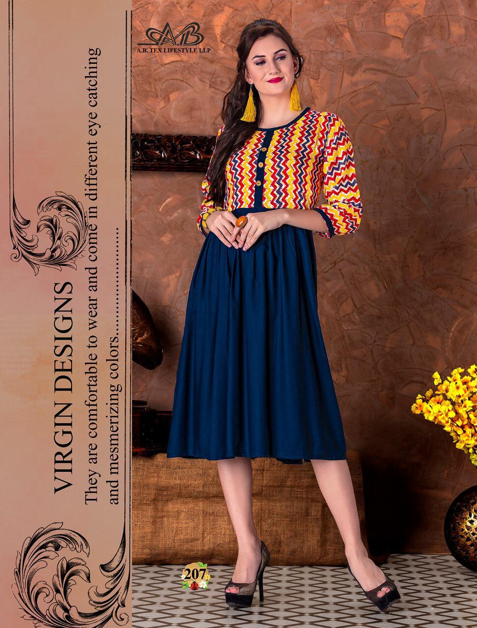 Ab Presents Suhani Heavy Rayon Casual Printed Kurti