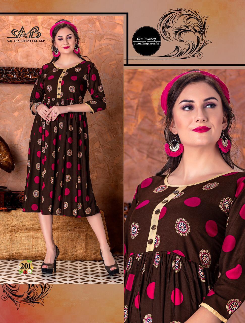 Ab Presents Suhani Heavy Rayon Casual Printed Kurti