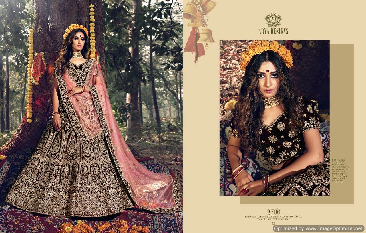 Arya  Presents Gulkhand Vol  3 Heavy Wedding Wear Designer Lehenga Collection