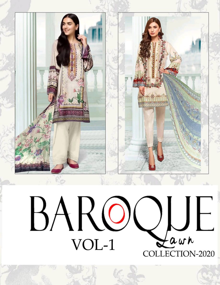 Baroque Lawn Collection 2020 Karachi Dress Material