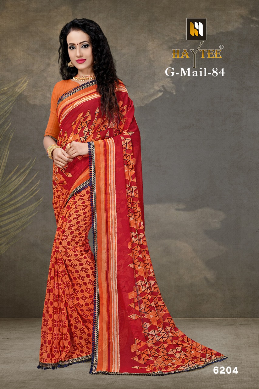 Haytee Presents  G Mail  Vol 84 Printed Saree Collection