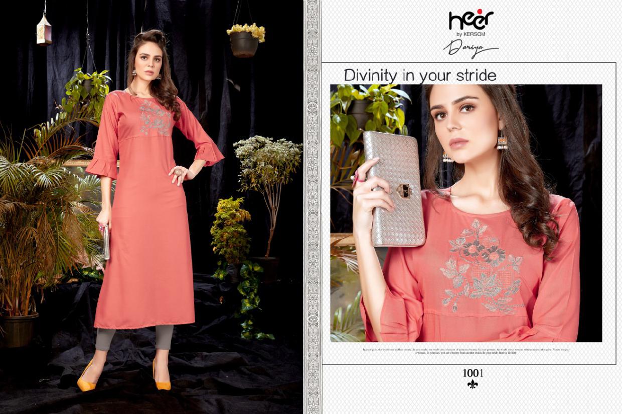 Heer Presents Dariya Rayon Running Wear Straight Kurti