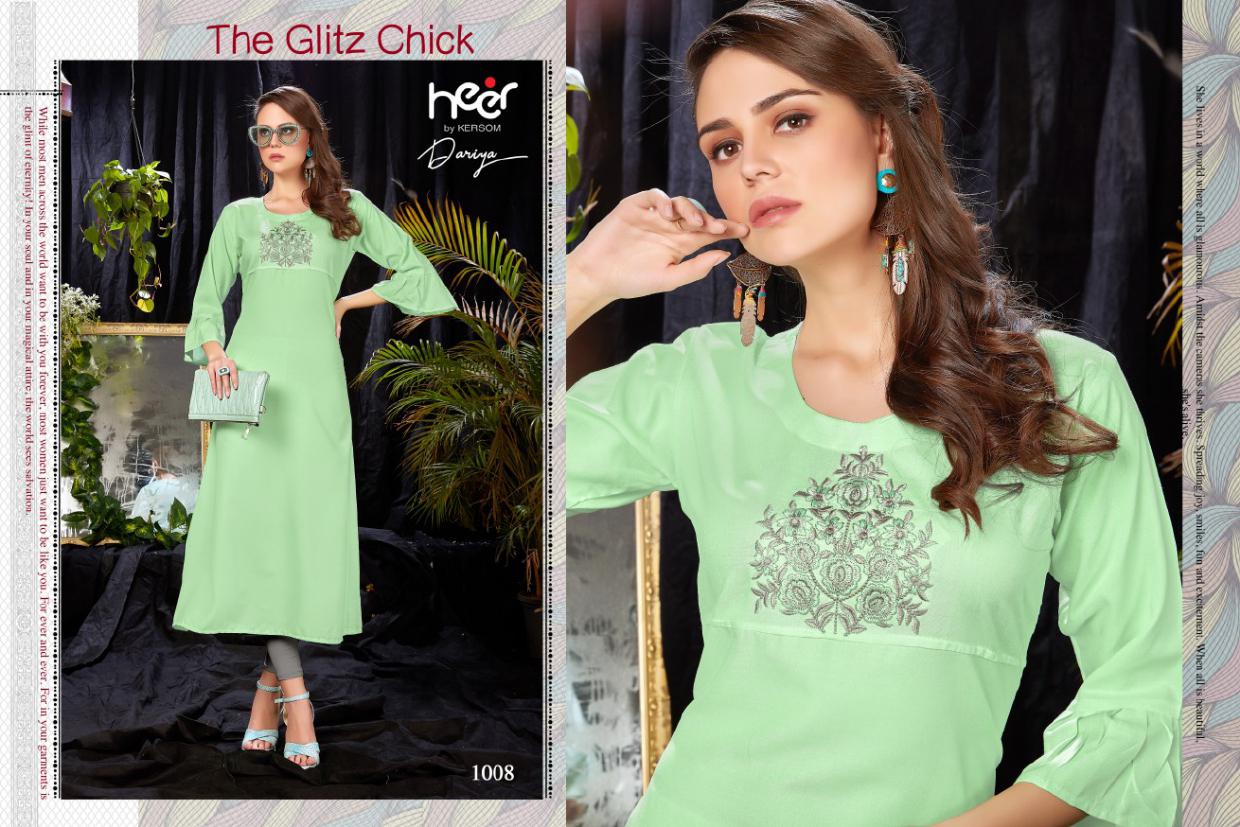 Heer Presents Dariya Rayon Running Wear Straight Kurti