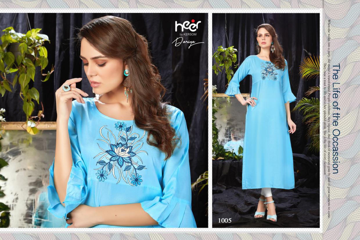 Heer Presents Dariya Rayon Running Wear Straight Kurti