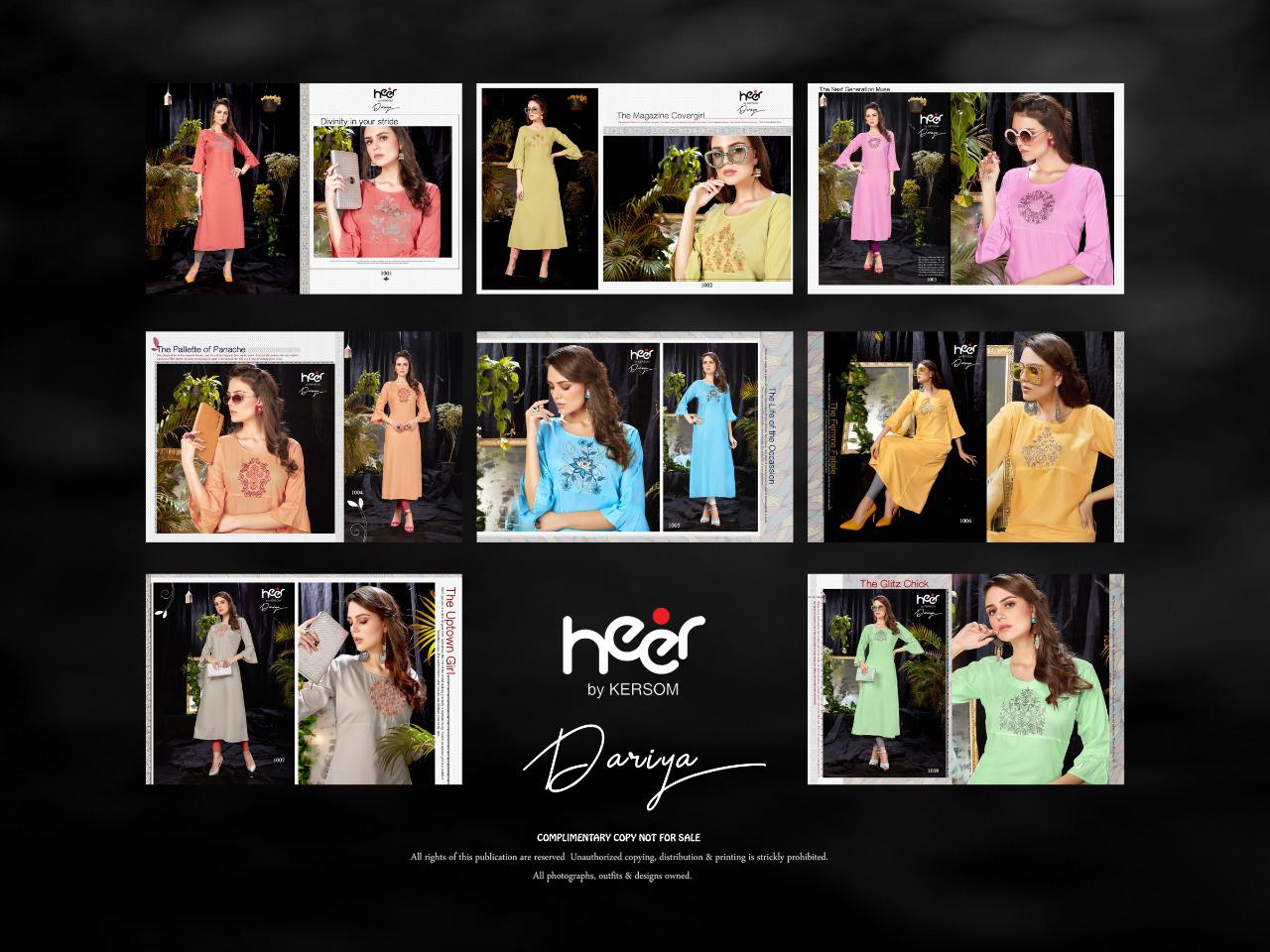 Heer Presents Dariya Rayon Running Wear Straight Kurti