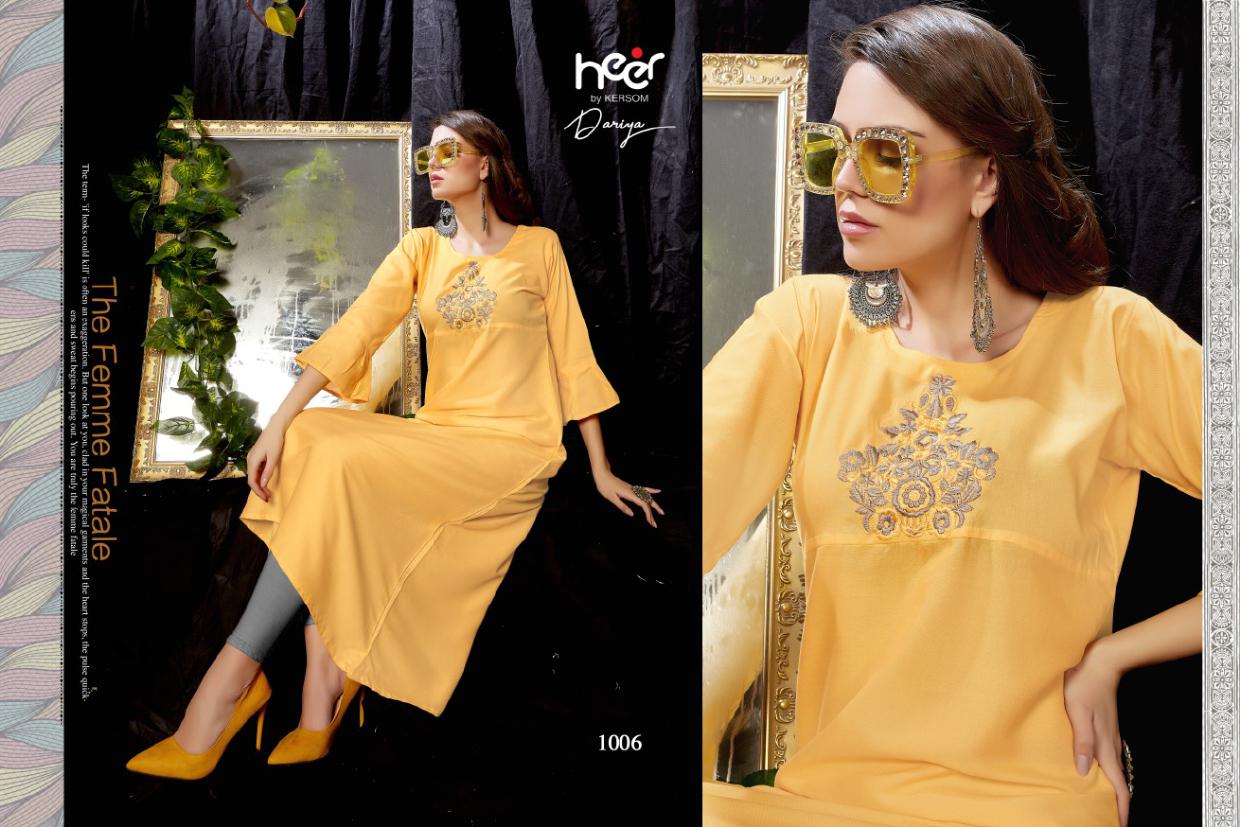 Heer Presents Dariya Rayon Running Wear Straight Kurti