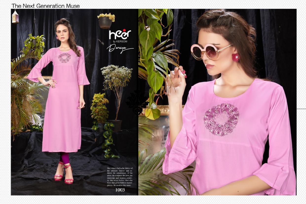 Heer Presents Dariya Rayon Running Wear Straight Kurti