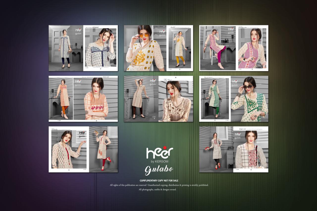 Heer Presents Gulab  Casual Wear Kurti Collection