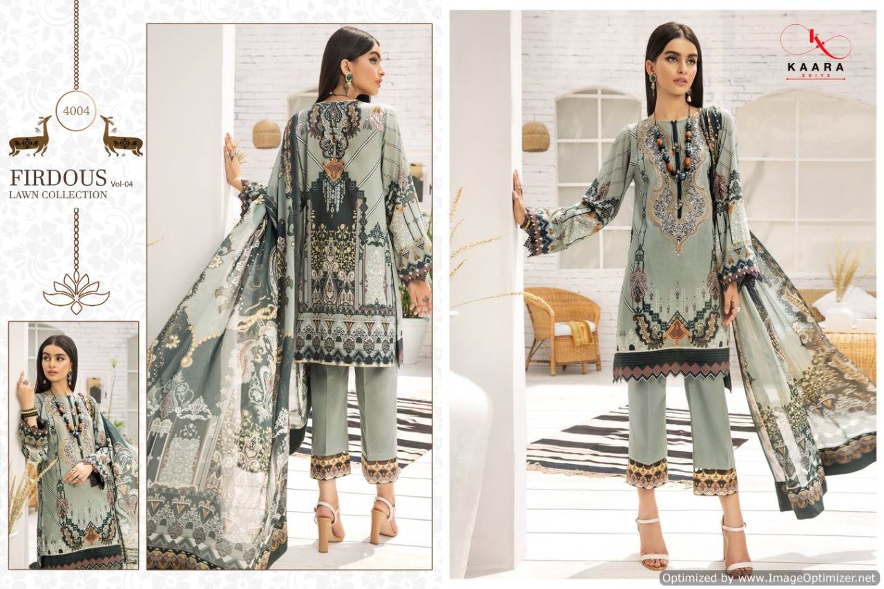 Kaara Presents  Firdous Lawn Collection Vol  4 Pakistani Suits