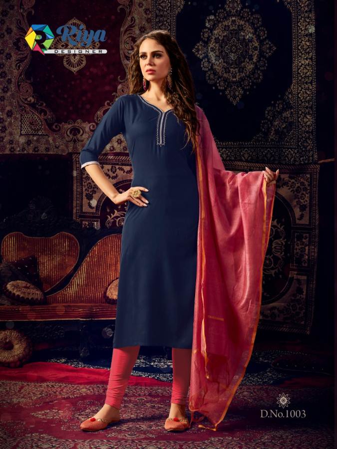 Riya Presents Inayat Heavy Rayon Designer Kurti With Dupatta