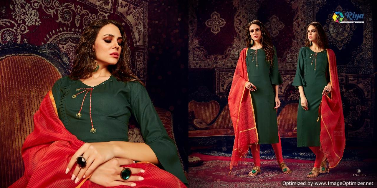 Riya Presents Inayat Heavy Rayon Designer Kurti With Dupatta