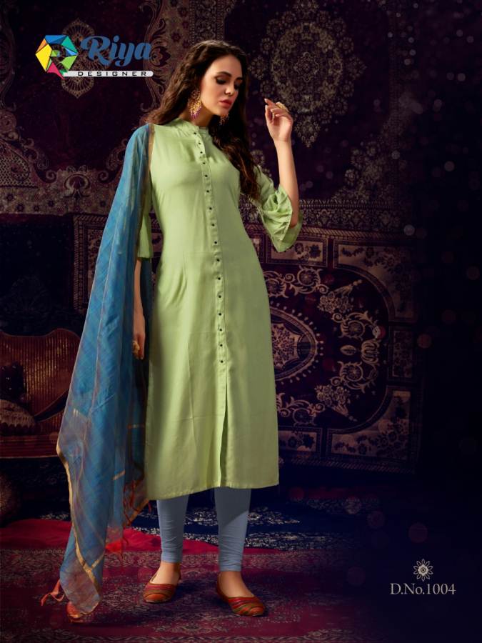 Riya Presents Inayat Heavy Rayon Designer Kurti With Dupatta