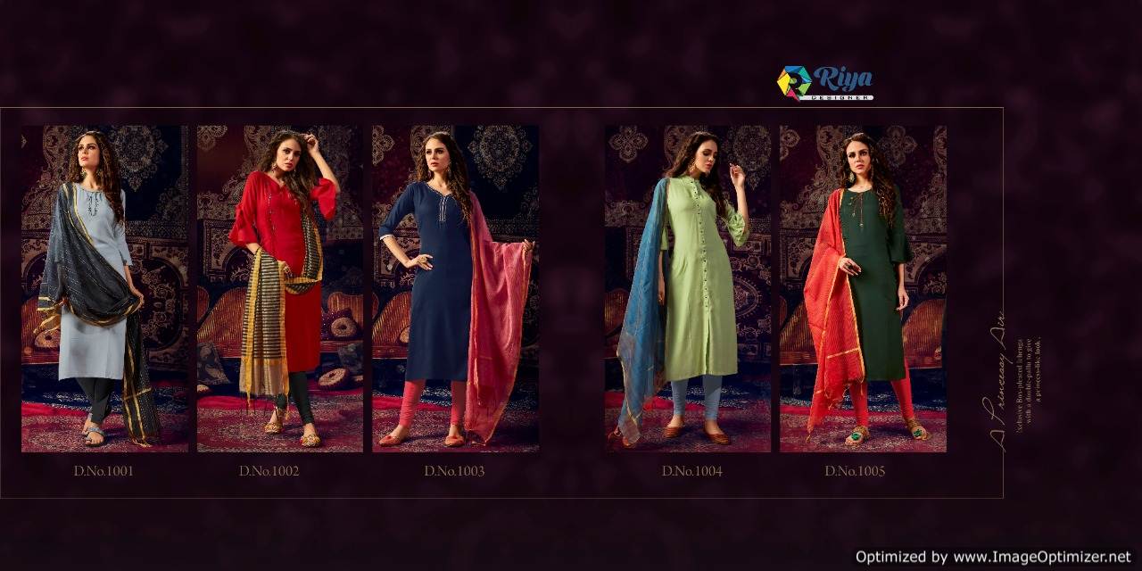 Riya Presents Inayat Heavy Rayon Designer Kurti With Dupatta