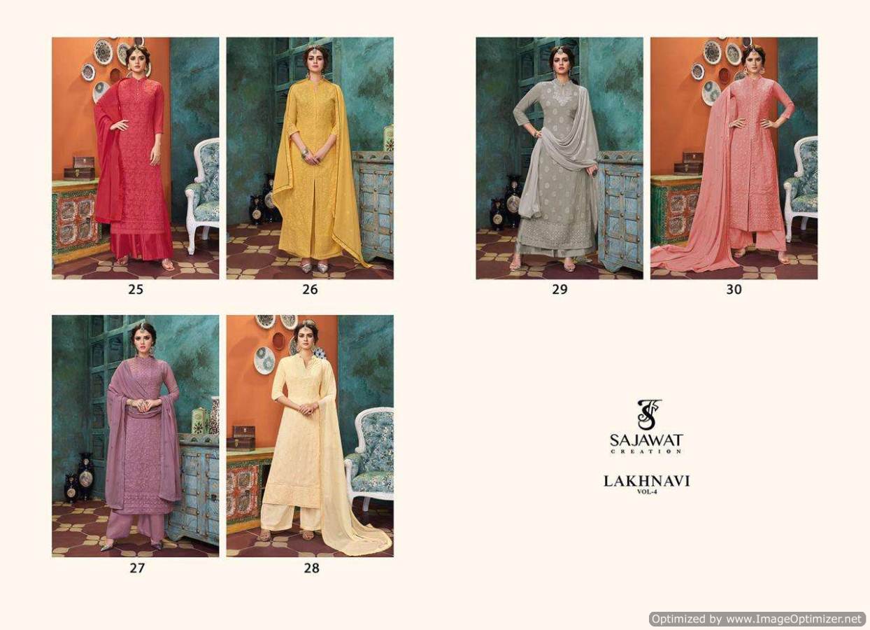 Sajawat Presents  Lakhnavi Vol 4 Ready Made Collection