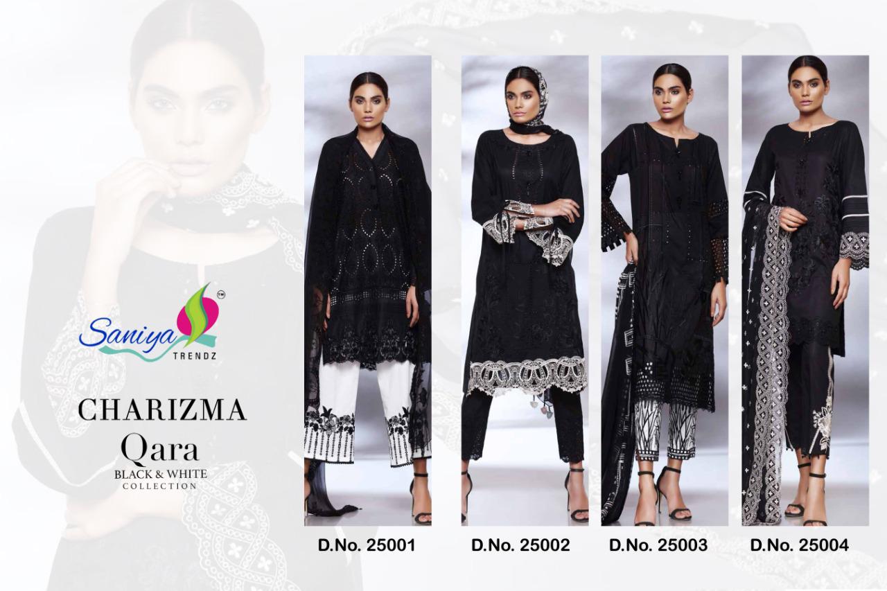 Saniya  Presents  Charizma Qara  Black And White Collection