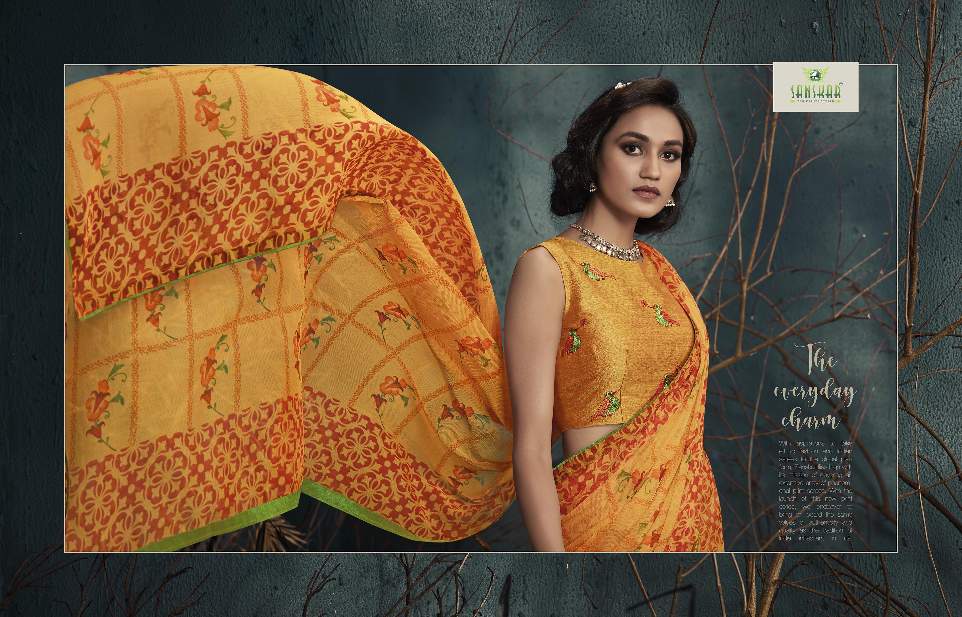 Sanskar Presents Kanghan 2 Chiffon Printed Casual Wear Saree Collection