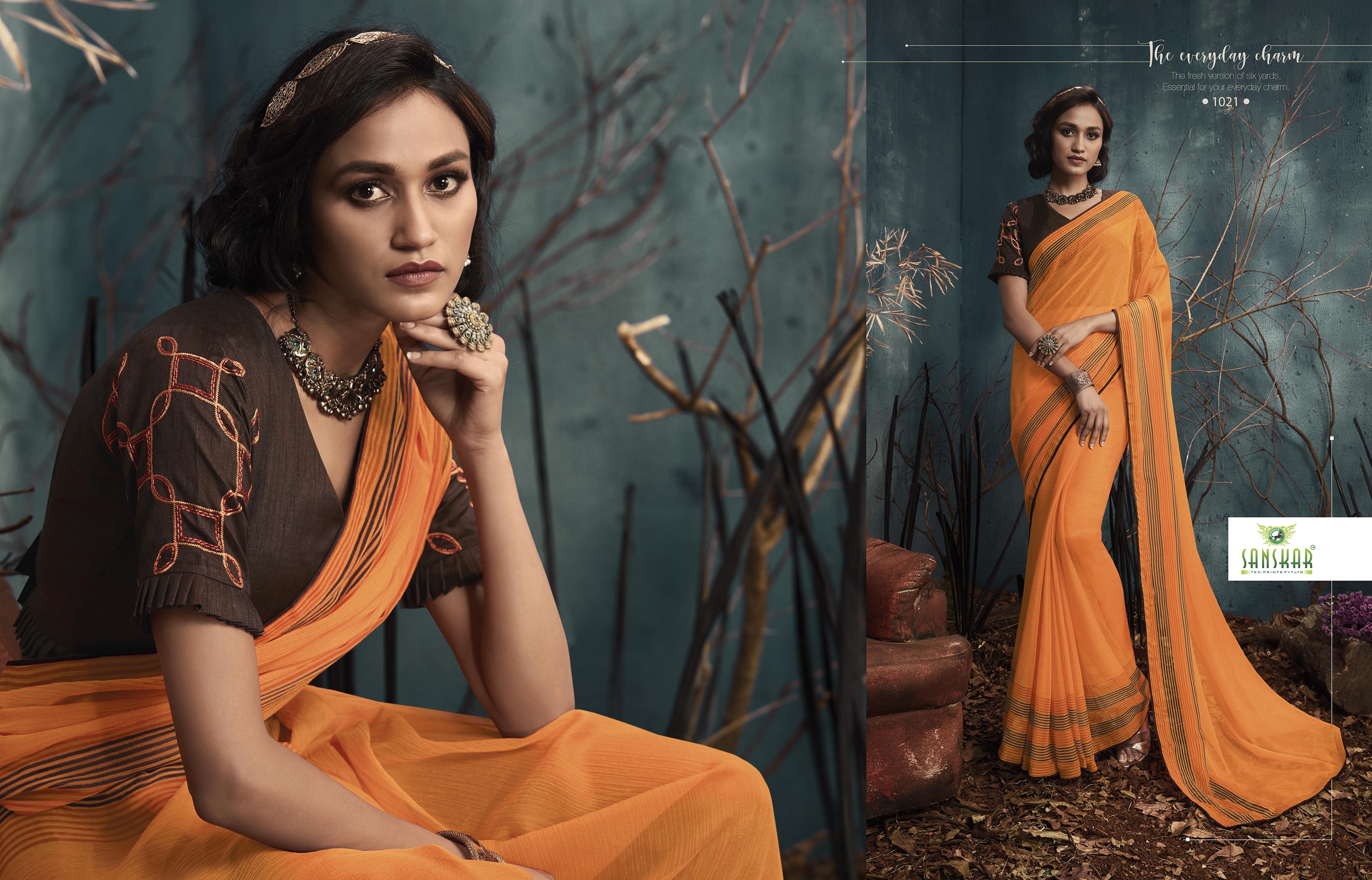 Sanskar Presents Kanghan 2 Chiffon Printed Casual Wear Saree Collection