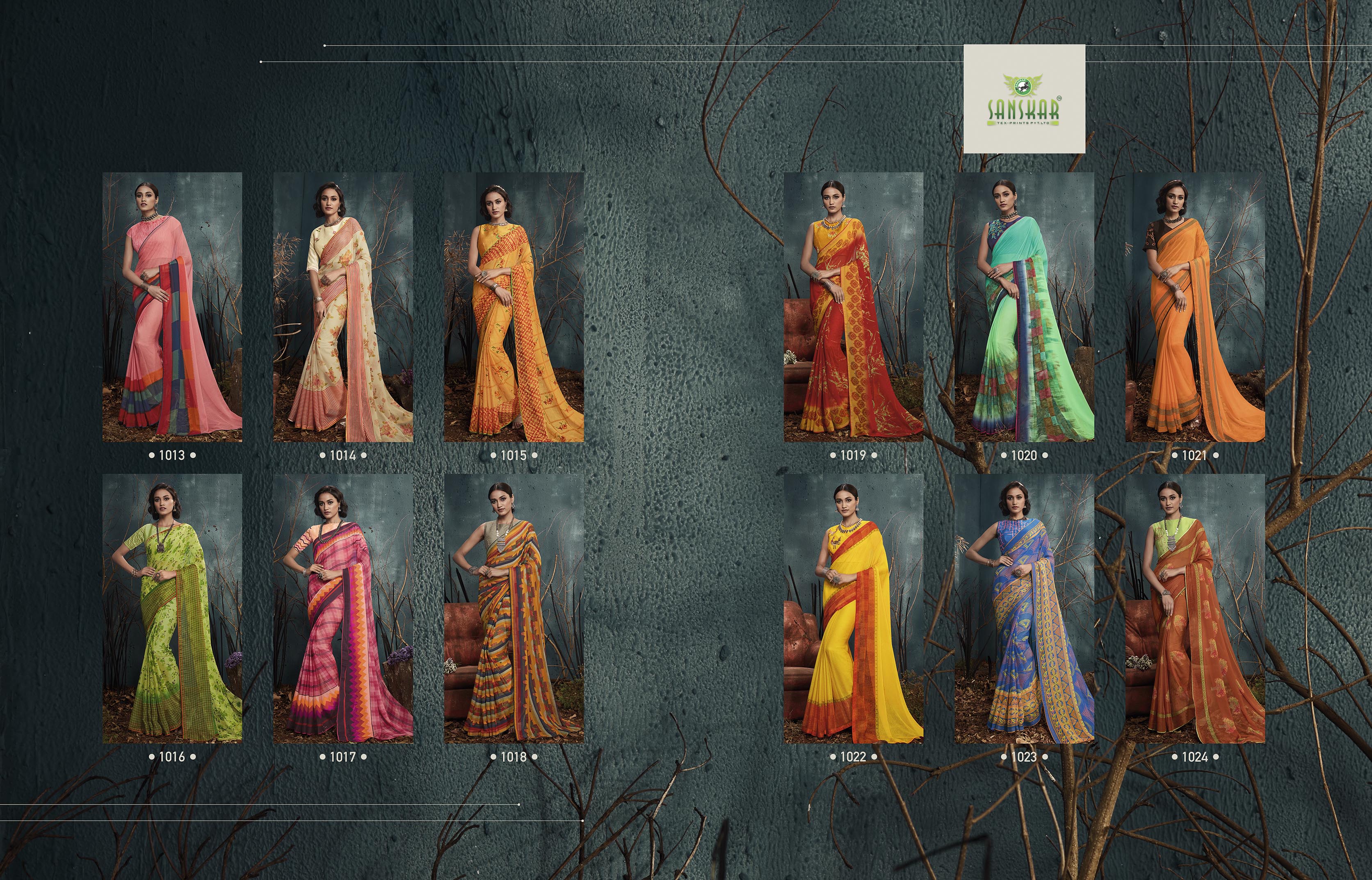 Sanskar Presents Kanghan 2 Chiffon Printed Casual Wear Saree Collection