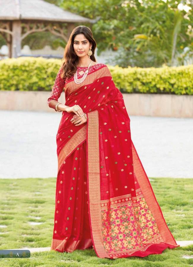 Georgette Border Red Designer Casual Saree at Rs 1050 in Surat | ID:  14342514662