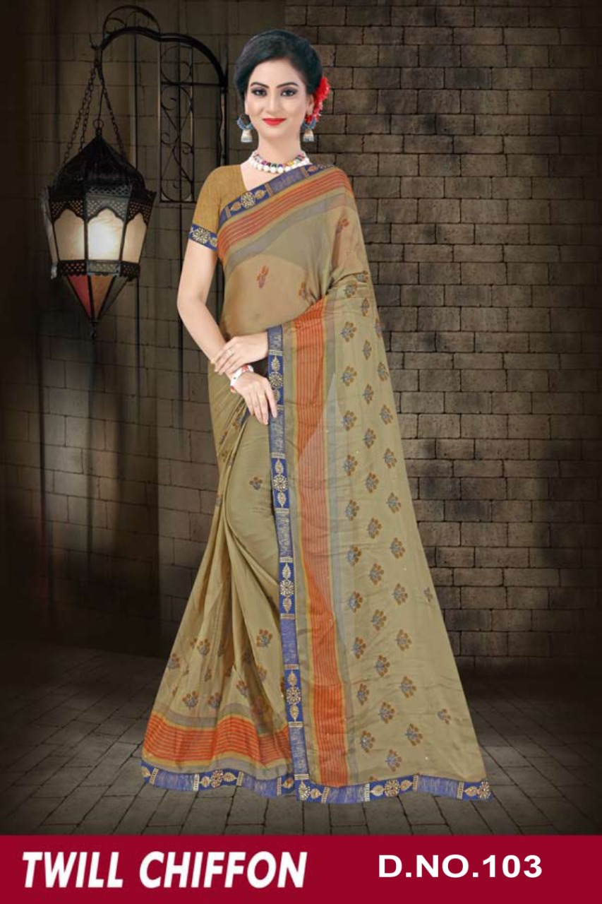 Shobha Presents Twill Chiffon Printed Saree Collection