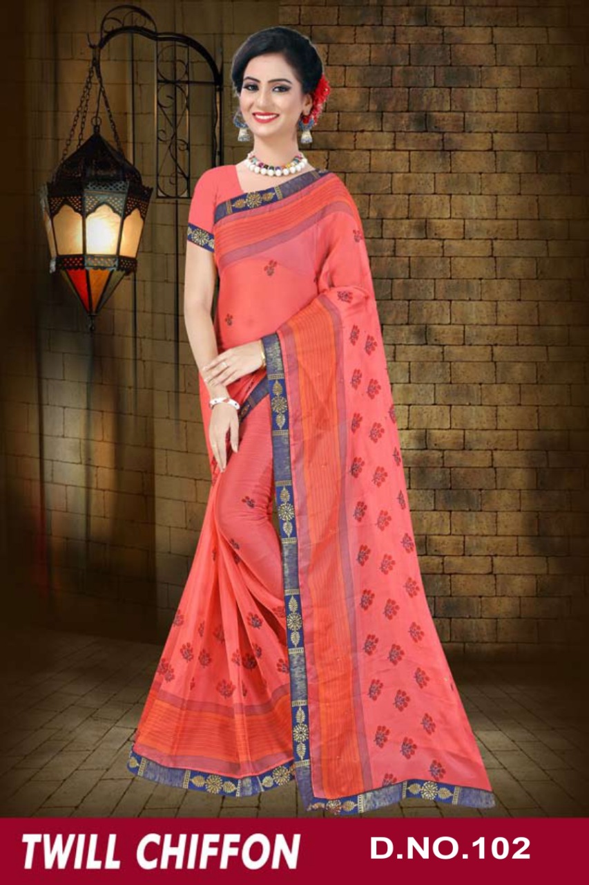 Shobha Presents Twill Chiffon Printed Saree Collection