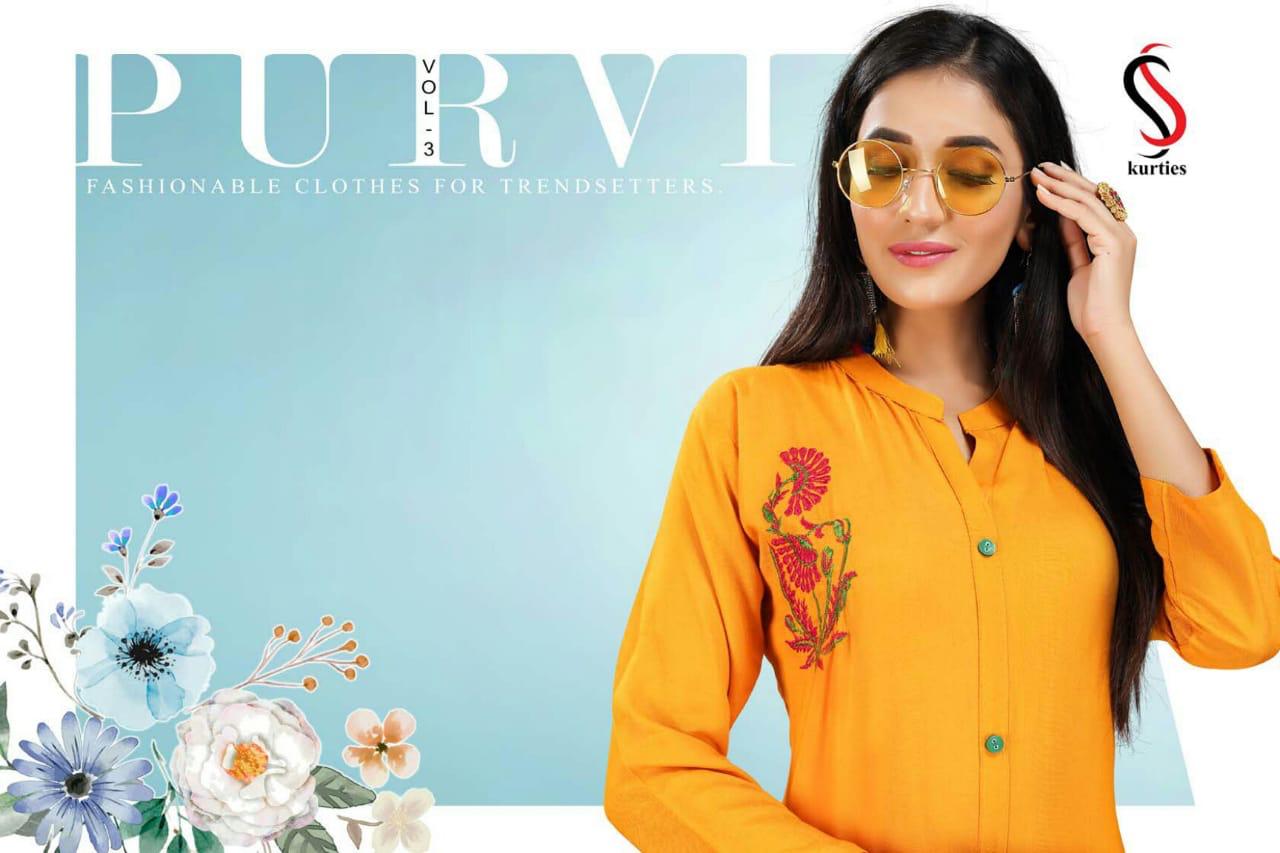 Ss  Presents Purvi  Vol 3  Daily Wear Kurtis Collection