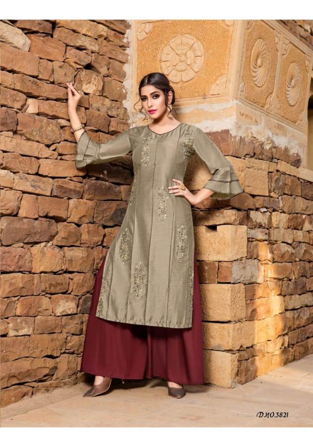 Yami Presents Reshami Heavy Viscose Designer Kurti With Bottom Collection