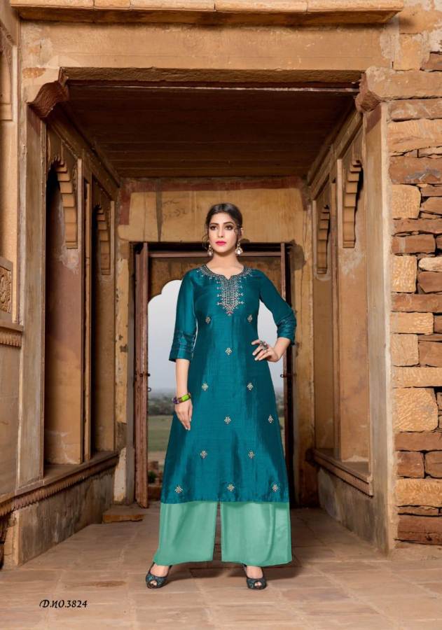 Yami Presents Reshami Heavy Viscose Designer Kurti With Bottom Collection