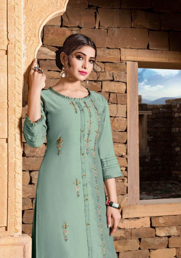 Yami Presents Reshami Heavy Viscose Designer Kurti With Bottom Collection