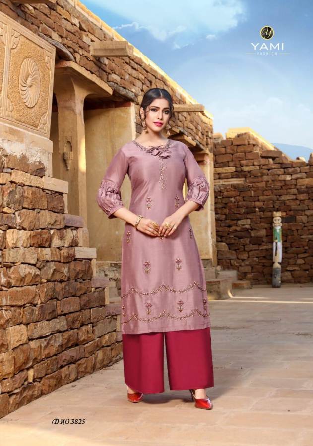 Yami Presents Reshami Heavy Viscose Designer Kurti With Bottom Collection