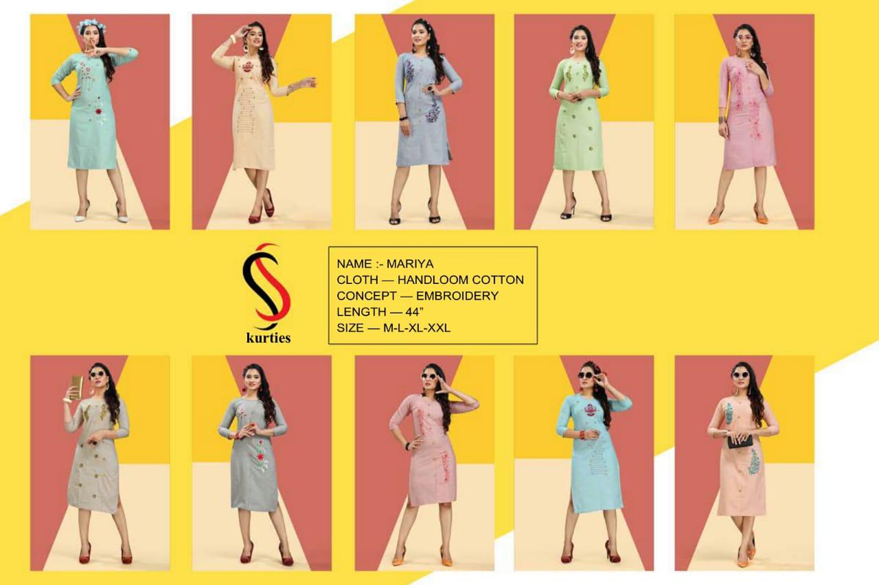 Ss Presents Mariya Designer Kurti Collection