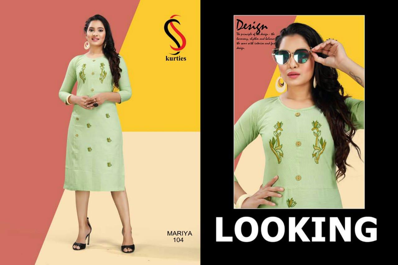 Ss Presents Mariya Designer Kurti Collection