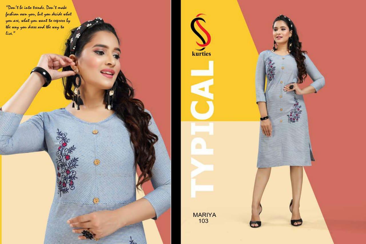 Ss Presents Mariya Designer Kurti Collection