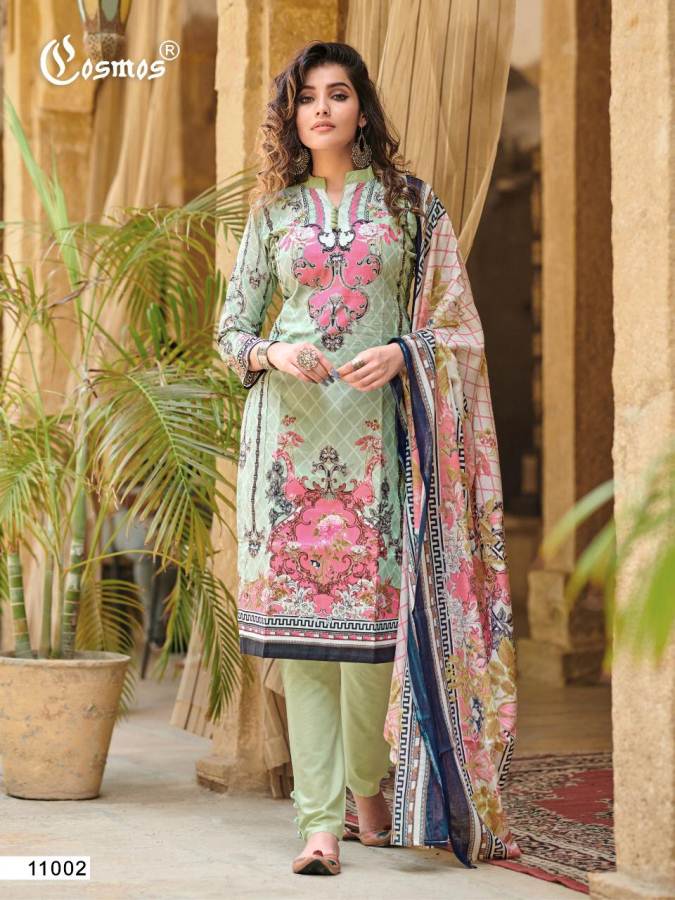 Cosmos Presents  Noor Printed Lawn Vol  2 Karachi Dress Material