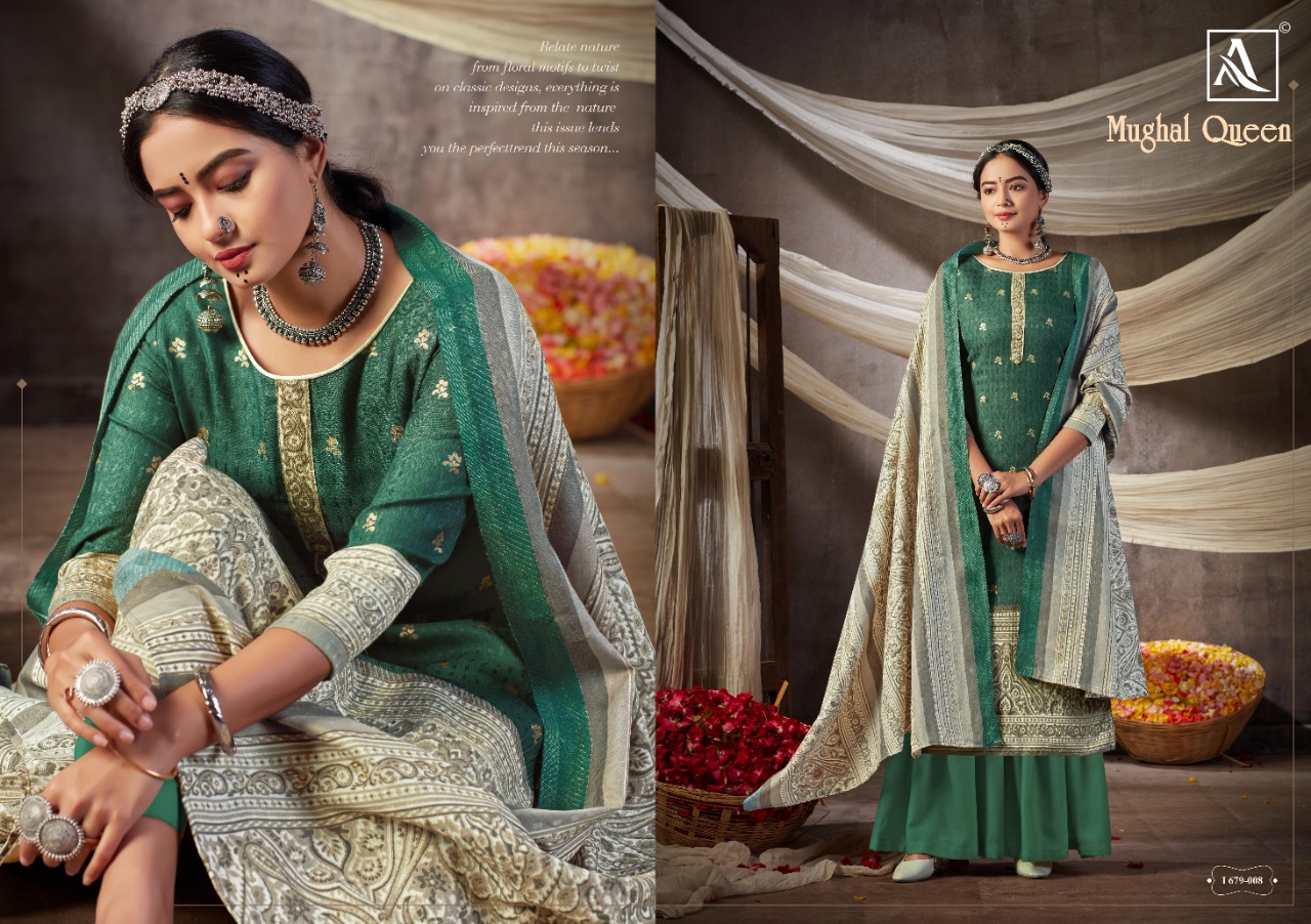 Alok Presents Mughal Queen Designer Dress Material