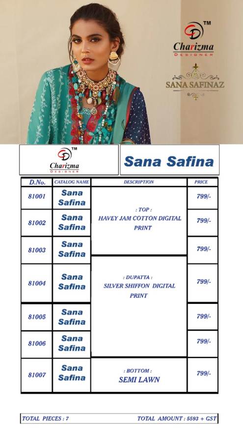 Charizma Presents  Sana Safina  Pakistani Salwar Suits