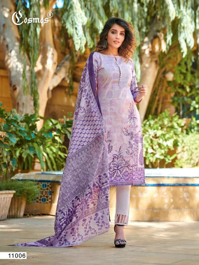 Cosmos Presents  Noor Printed Lawn Vol  2 Karachi Dress Material