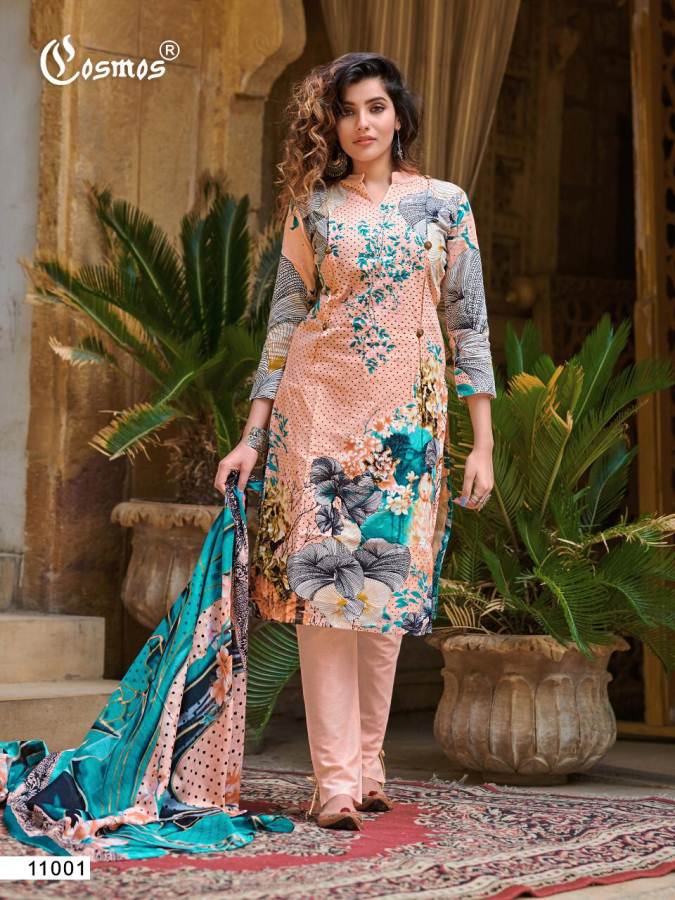 Cosmos Presents  Noor Printed Lawn Vol  2 Karachi Dress Material