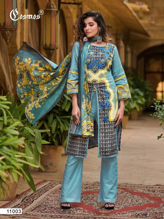 Cosmos Presents  Noor Printed Lawn Vol  2 Karachi Dress Material