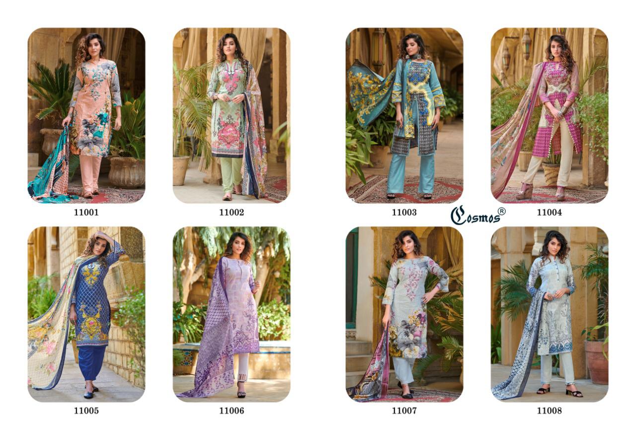 Cosmos Presents  Noor Printed Lawn Vol  2 Karachi Dress Material