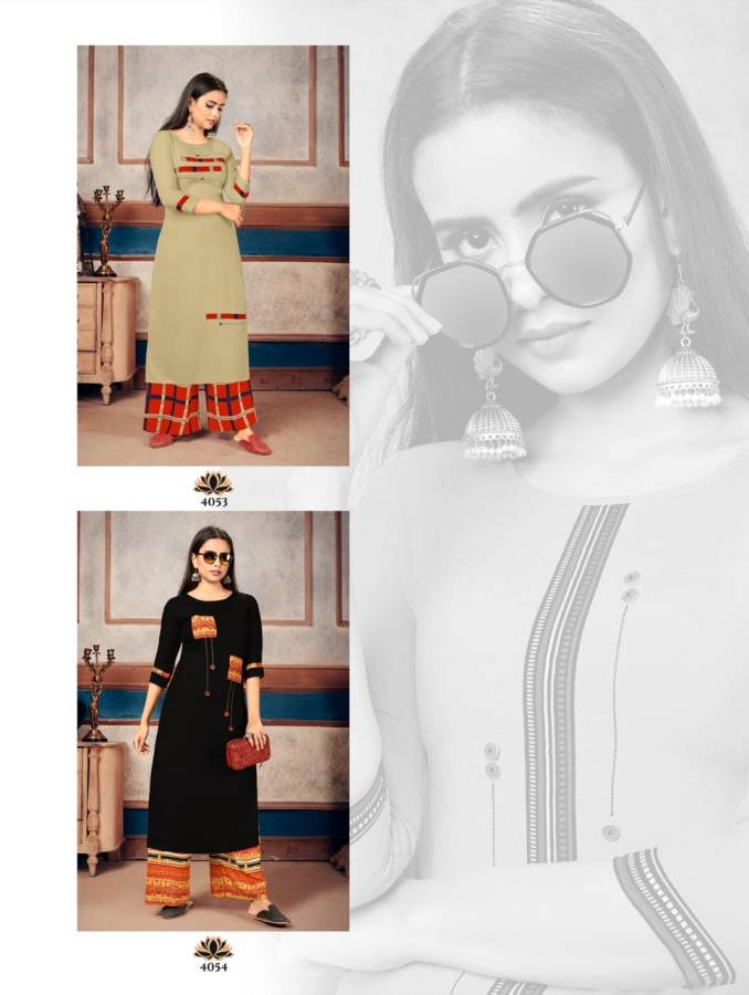 Rt Presents  Plazzo Queen Vol  9 Stylish Kurti With Bottom