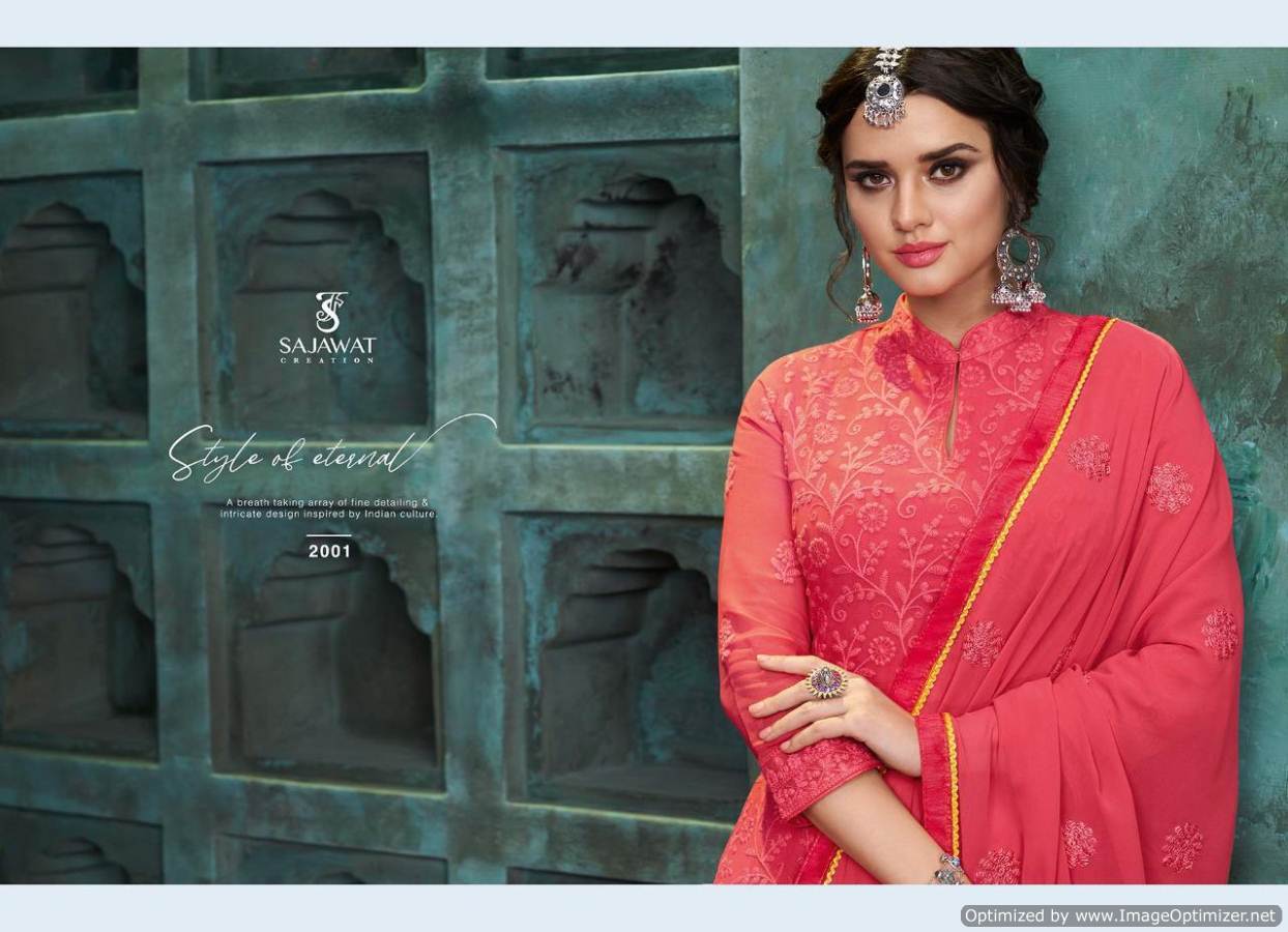 Sajawat Presents Lakhnavi 5 Festive Wear Ready Made Dress Material Collection