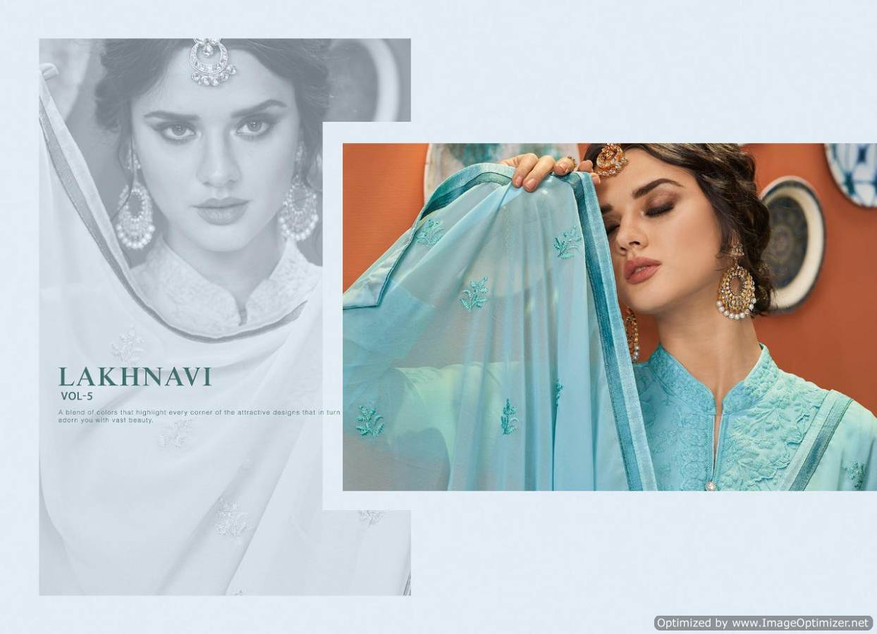 Sajawat Presents Lakhnavi 5 Festive Wear Ready Made Dress Material Collection