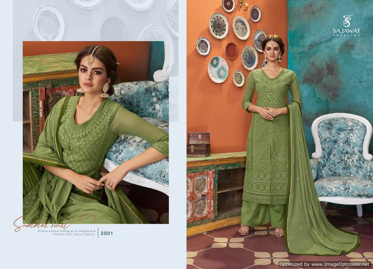 Sajawat Presents Lakhnavi 5 Festive Wear Ready Made Dress Material Collection